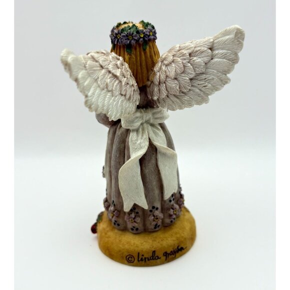 Linda Grayson March Flower Angel Figurine Violet Birthday Flower 1995 - Picture 2 of 10